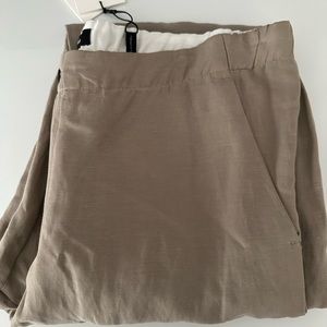Theory Grove Pieced pant in color Bark